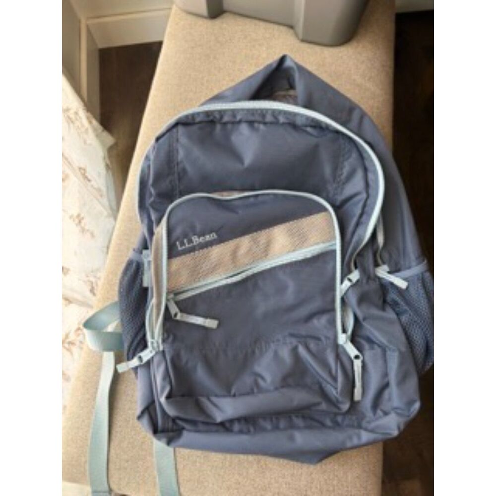 L.L.Bean Blue Backpack School Travel Book Bag